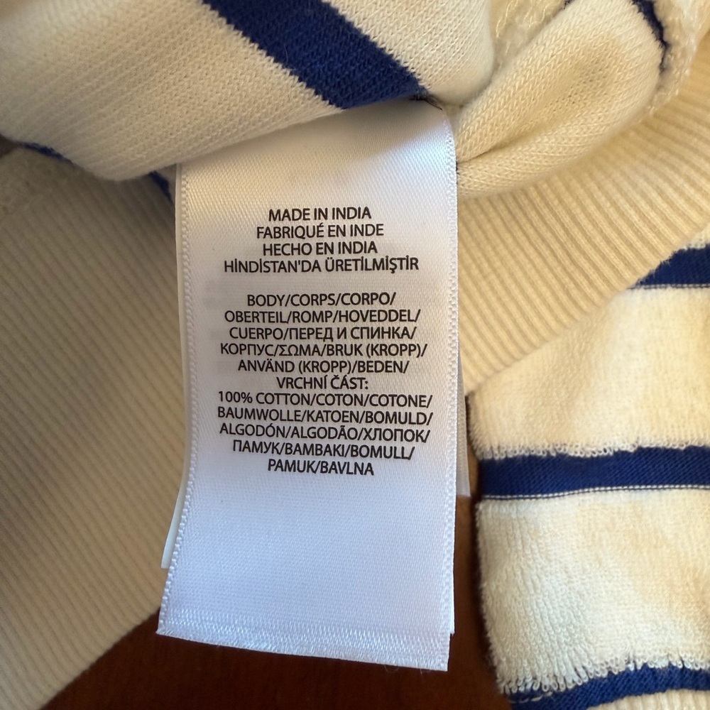 Polo Ralph Lauren Zip Up Striped Terry Cloth Sweatshirt  M 8-10 NWT - Picture 8 of 8